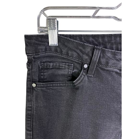 Just Black Skinny Jeans Womens 31 Black Rock 'n' Roll Dark Wash Mid-Rise Classic - Picture 3 of 9